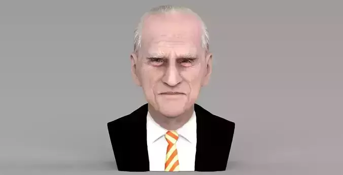 Prince Philip bust ready for full color 3D printing 3D print model