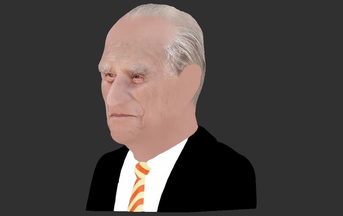 Prince Philip bust ready for full color 3D printing 3D print model_23