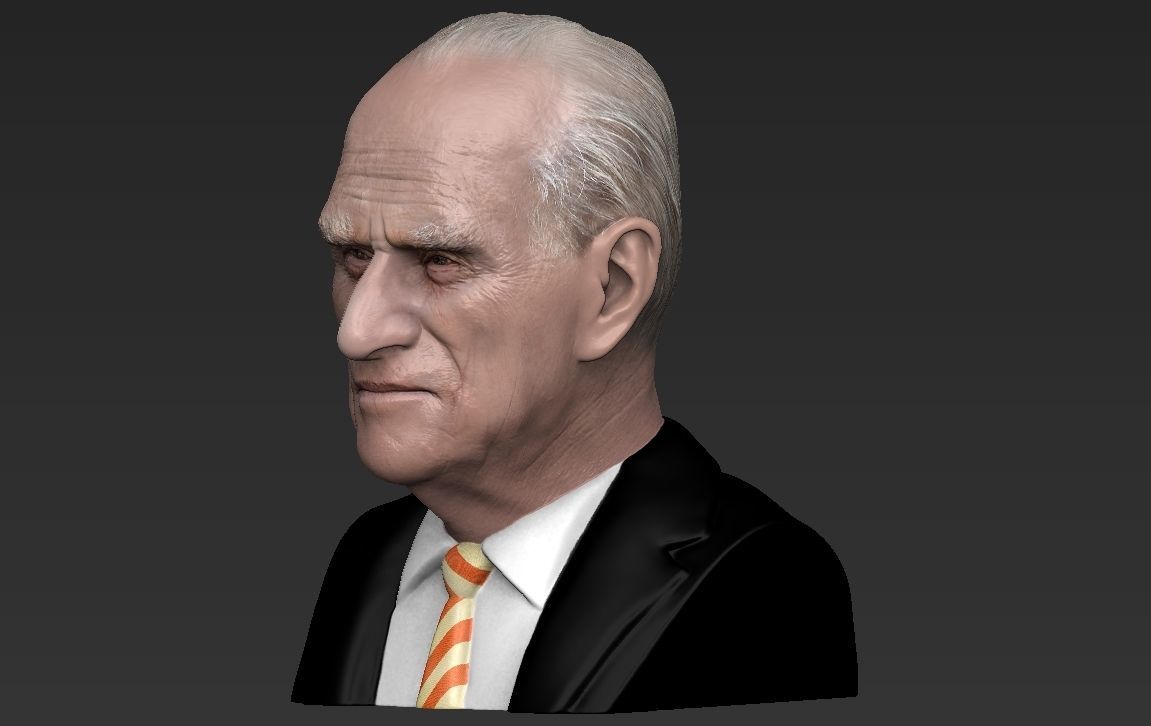 Prince Philip bust ready for full color 3D printing 3D print model_20