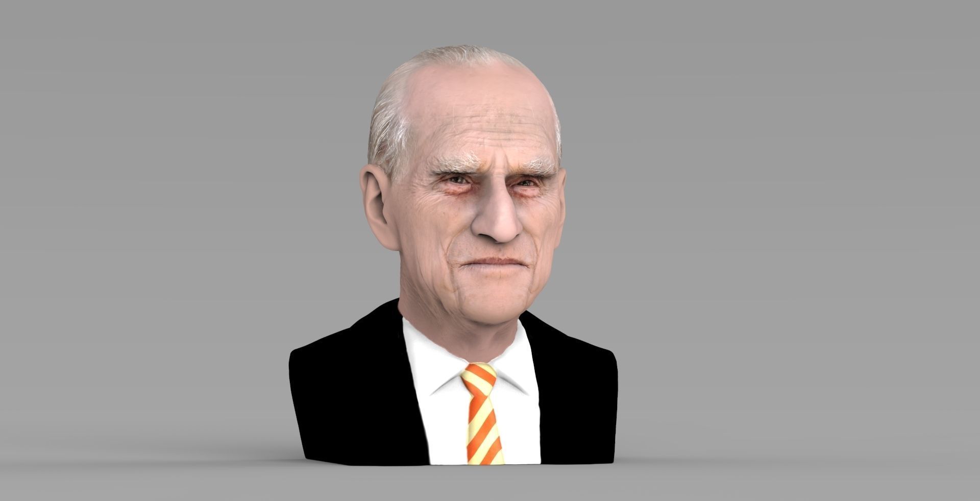 Prince Philip bust ready for full color 3D printing 3D print model_11