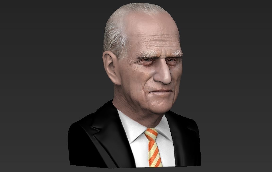 Prince Philip bust ready for full color 3D printing 3D print model_19