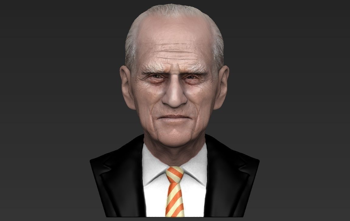 Prince Philip bust ready for full color 3D printing 3D print model_18