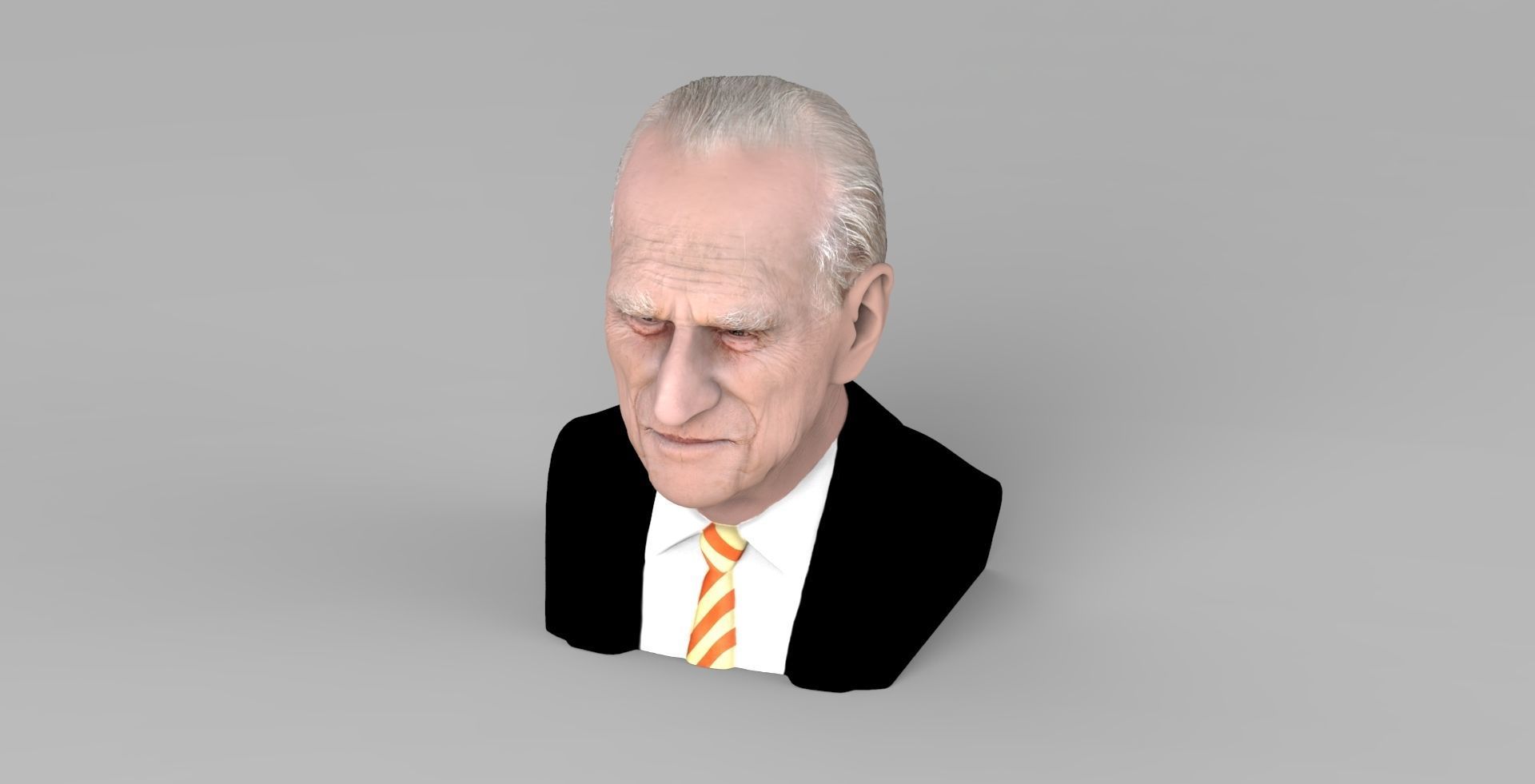 Prince Philip bust ready for full color 3D printing 3D print model_12