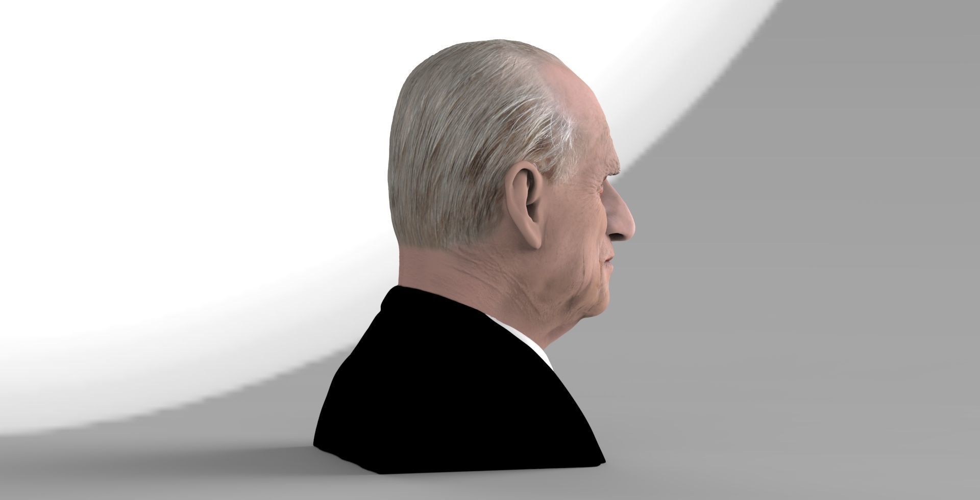 Prince Philip bust ready for full color 3D printing 3D print model_10