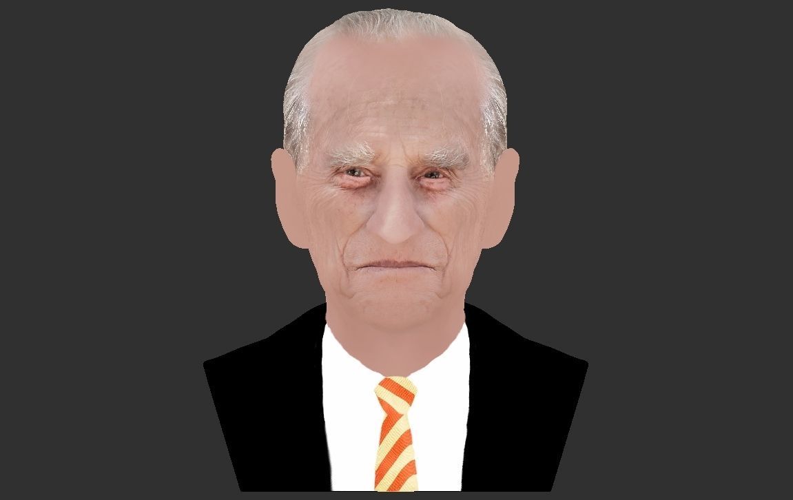 Prince Philip bust ready for full color 3D printing 3D print model_21