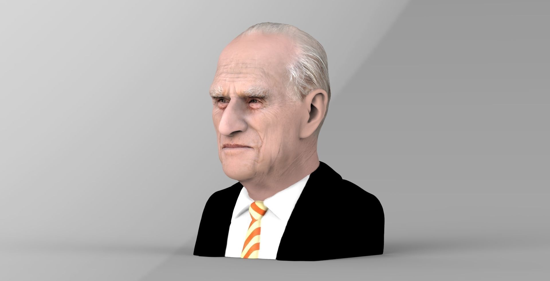 Prince Philip bust ready for full color 3D printing 3D print model_2