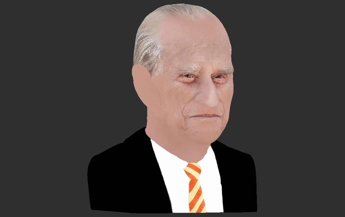 Prince Philip bust ready for full color 3D printing 3D print model_22