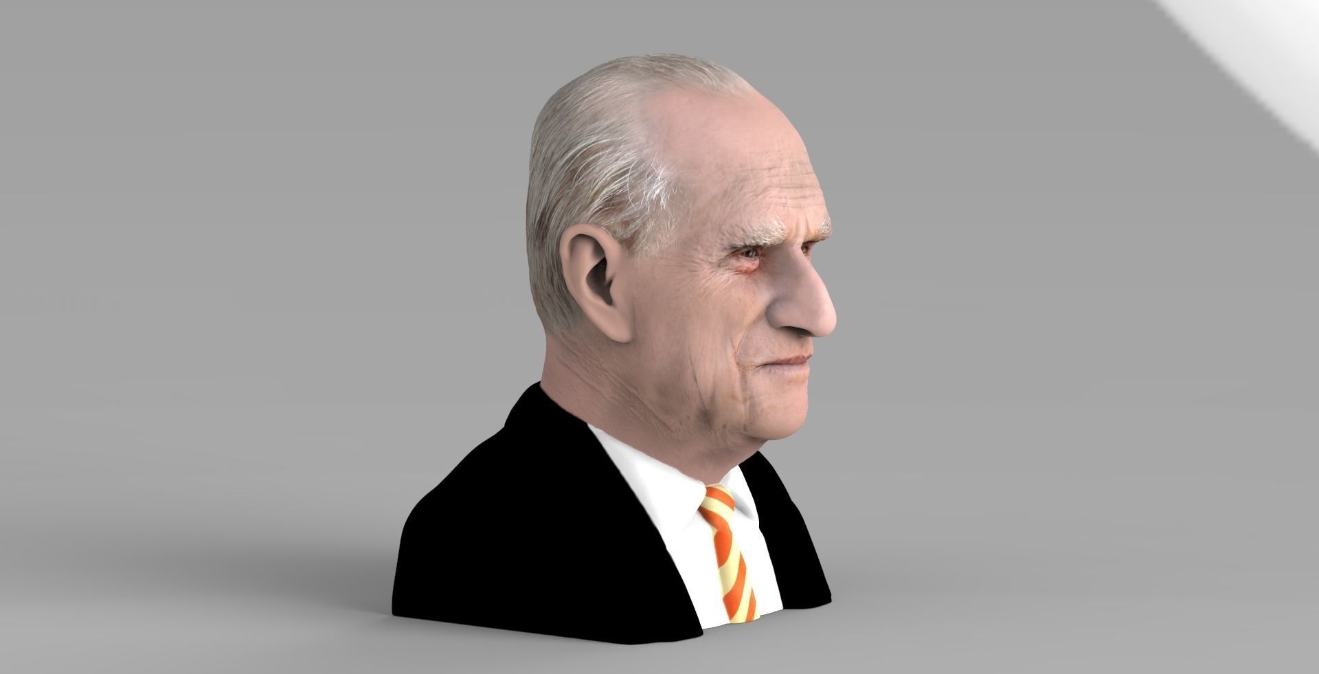 Prince Philip bust ready for full color 3D printing 3D print model_9