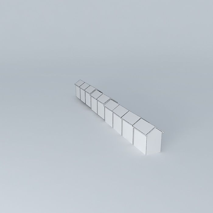 Berck Plage Beach Cabins 8 15 Free 3D model_4