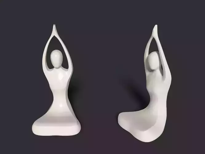 Abstract Meditation Figurine V4 Low-poly 3D model