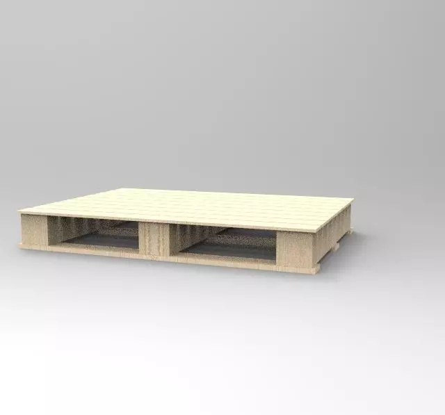 Wooden crate 3D model_0