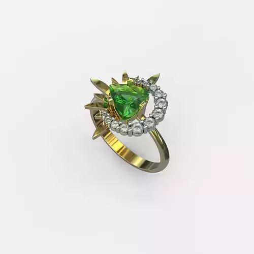 Set Green Chamomile Ring and Earring
