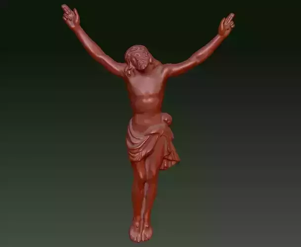 Jesus 3D Model on cross statue 3D print model