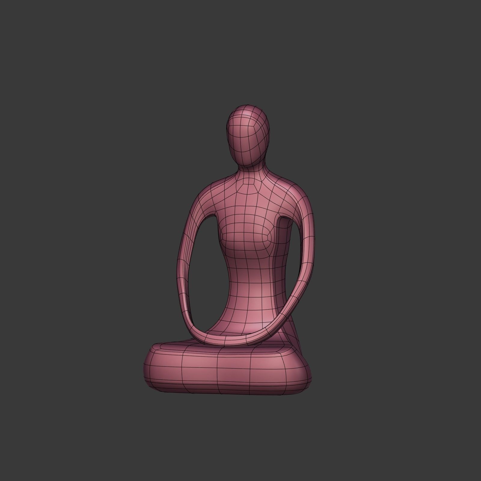 Meditation Figurines Pack Low-poly 3D model_15