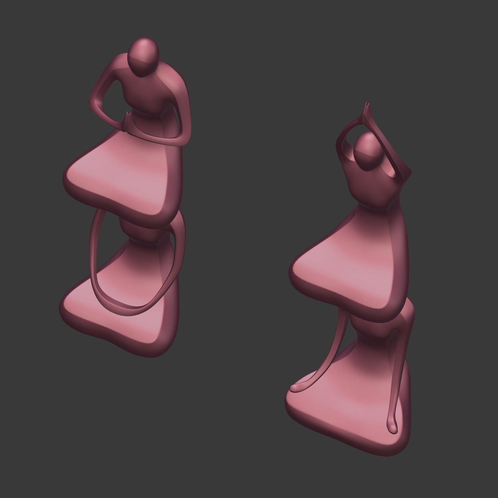 Meditation Figurines Pack Low-poly 3D model_3