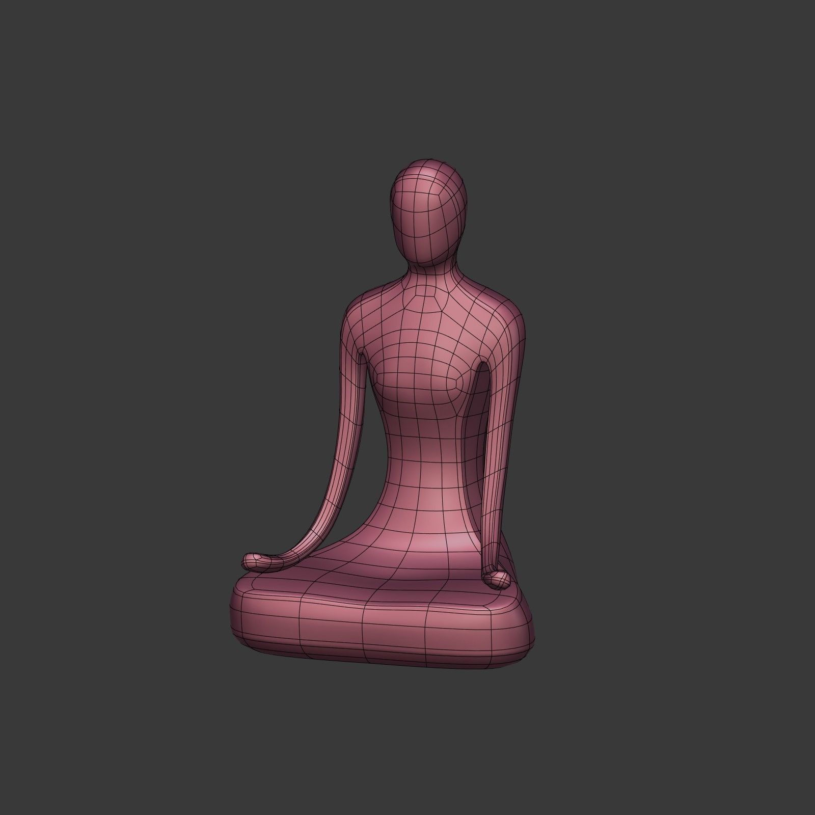 Meditation Figurines Pack Low-poly 3D model_18