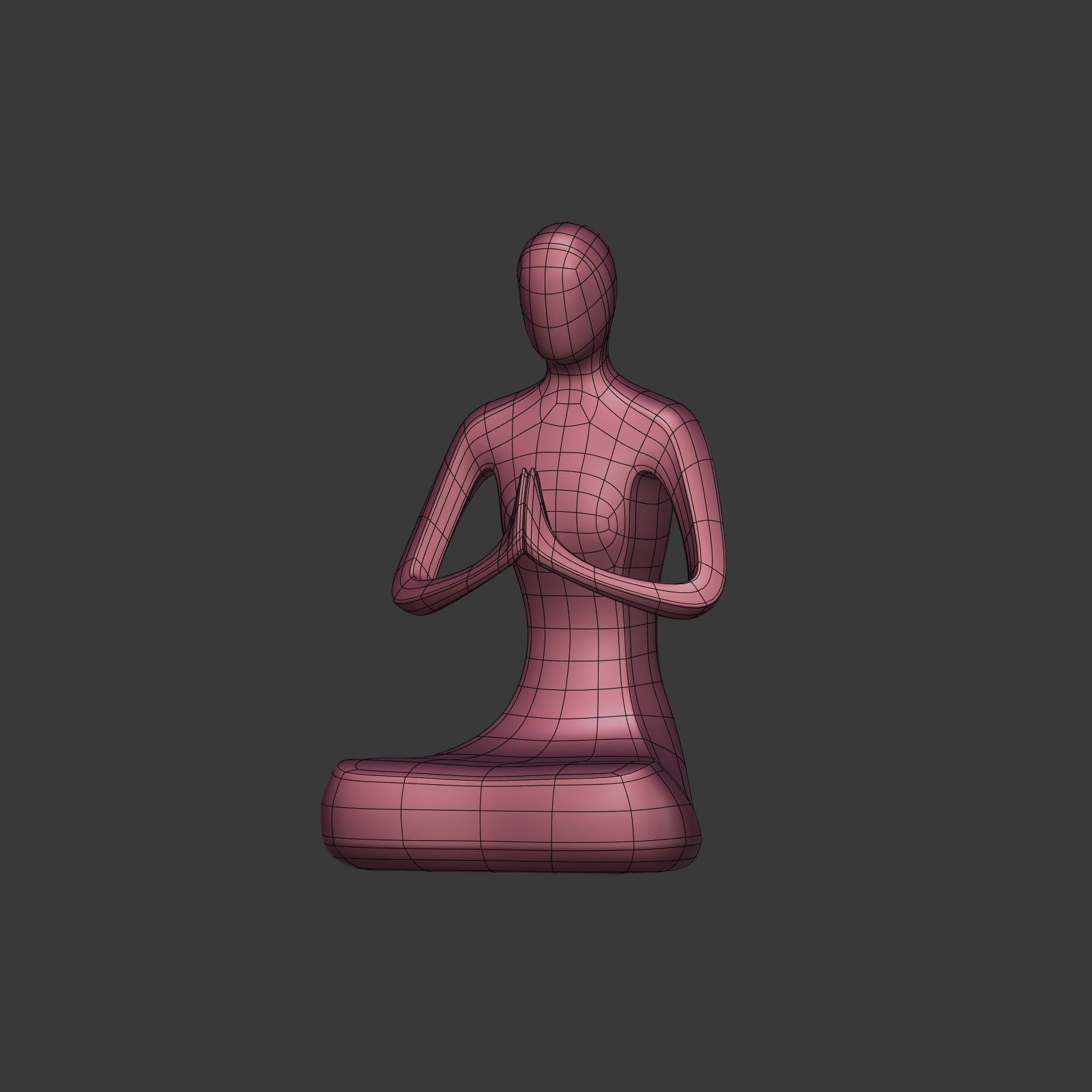 Meditation Figurines Pack Low-poly 3D model_9