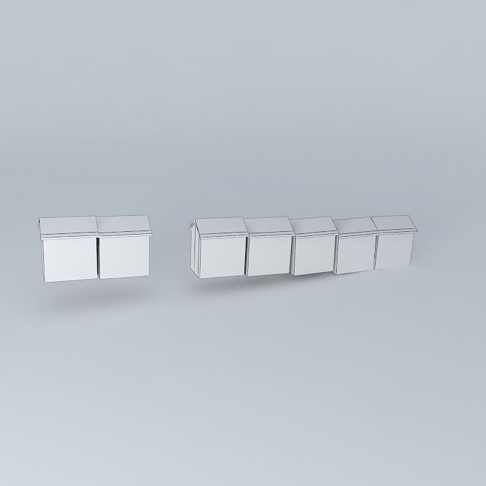 Berck Plage  Beach Cabins Free 3D model_4