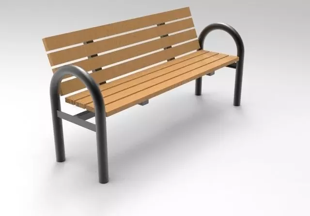 Bench park 3D model_0