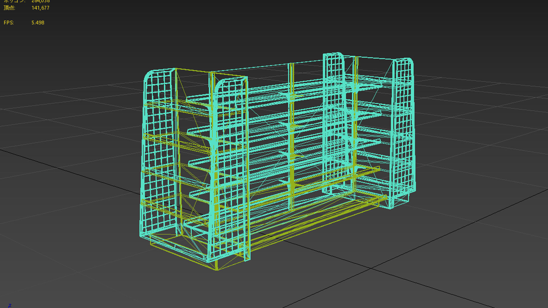 shelf metal with shelves 3D model_5