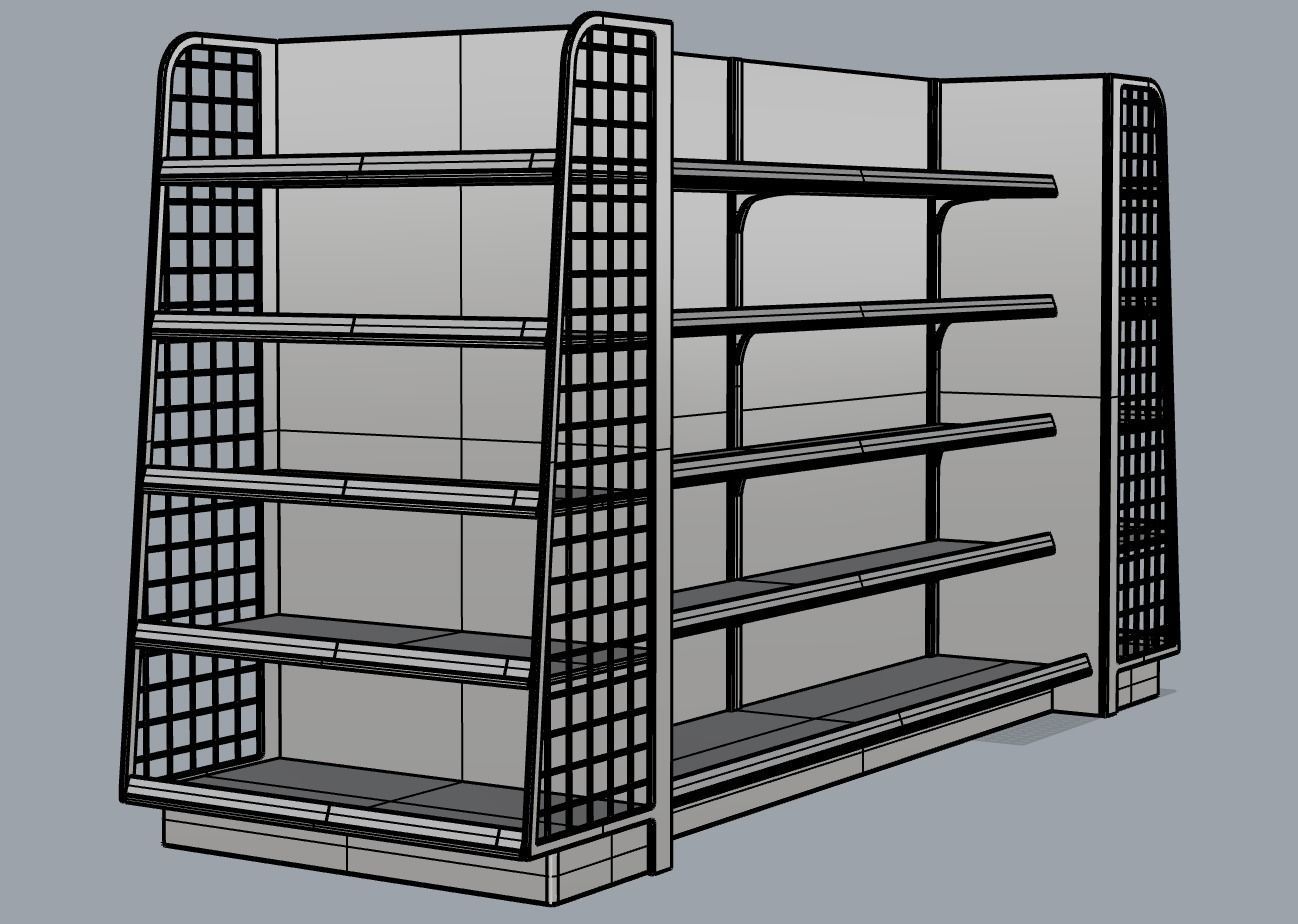 shelf metal with shelves 3D model_6