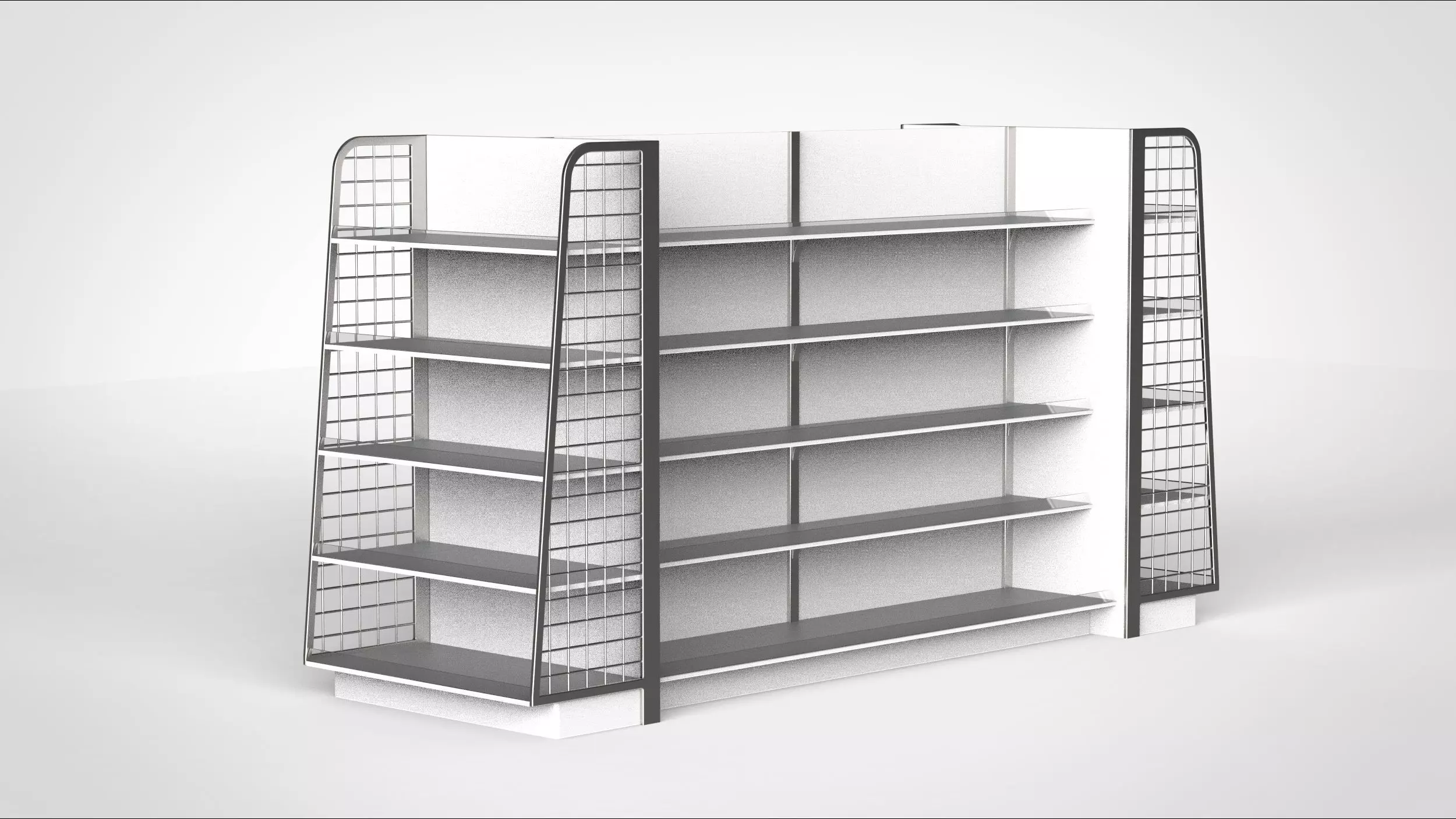 shelf metal with shelves 3D model_0