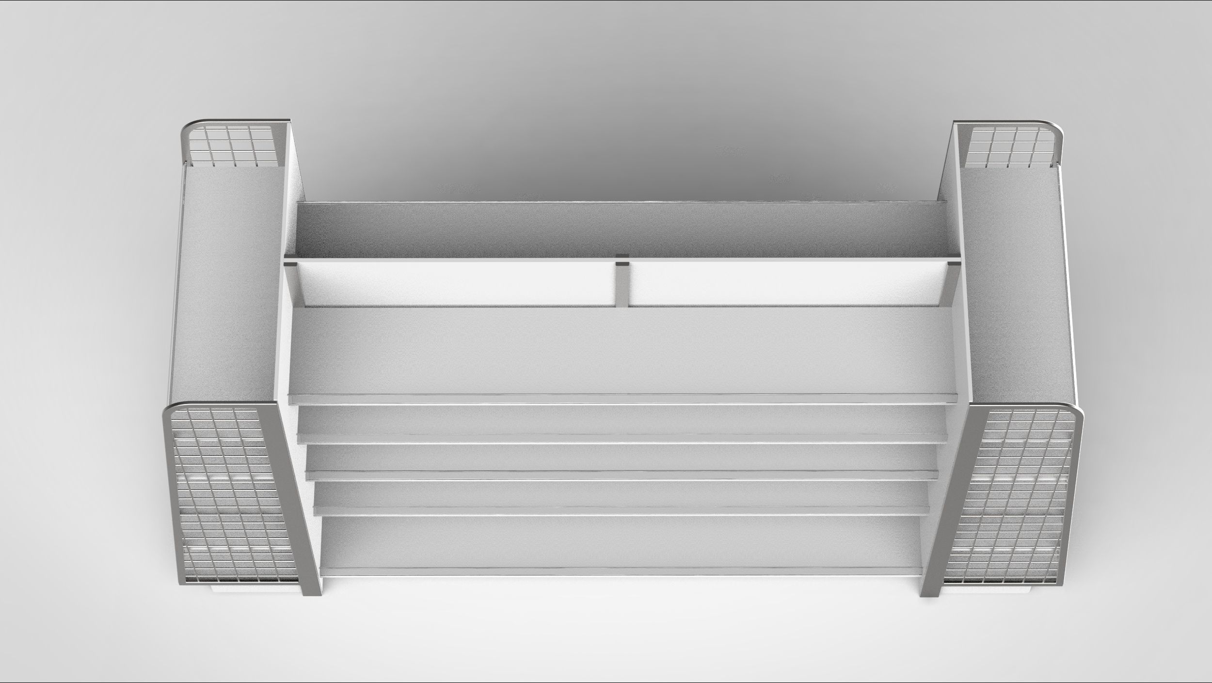 shelf metal with shelves 3D model_4