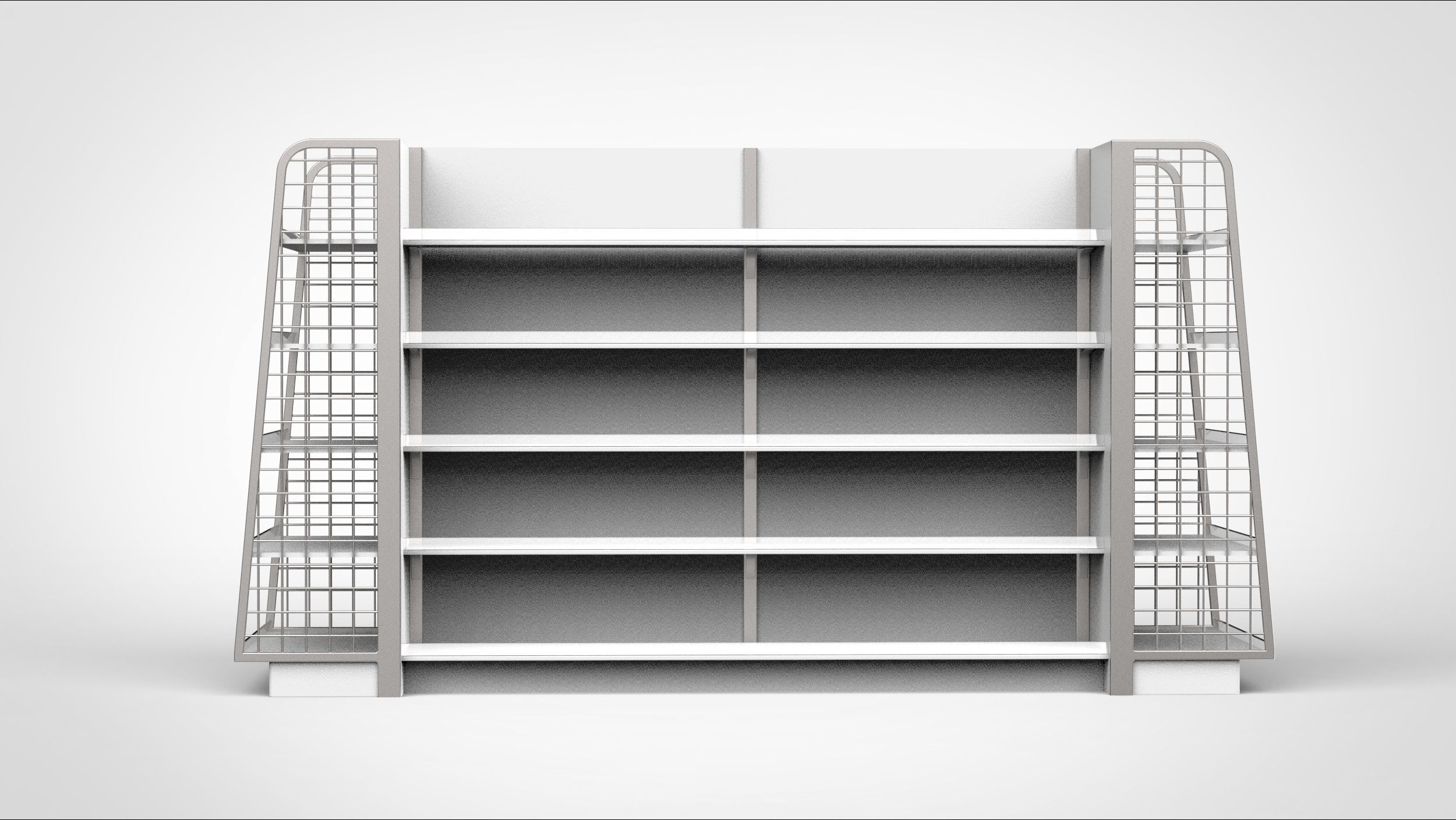 shelf metal with shelves 3D model_3