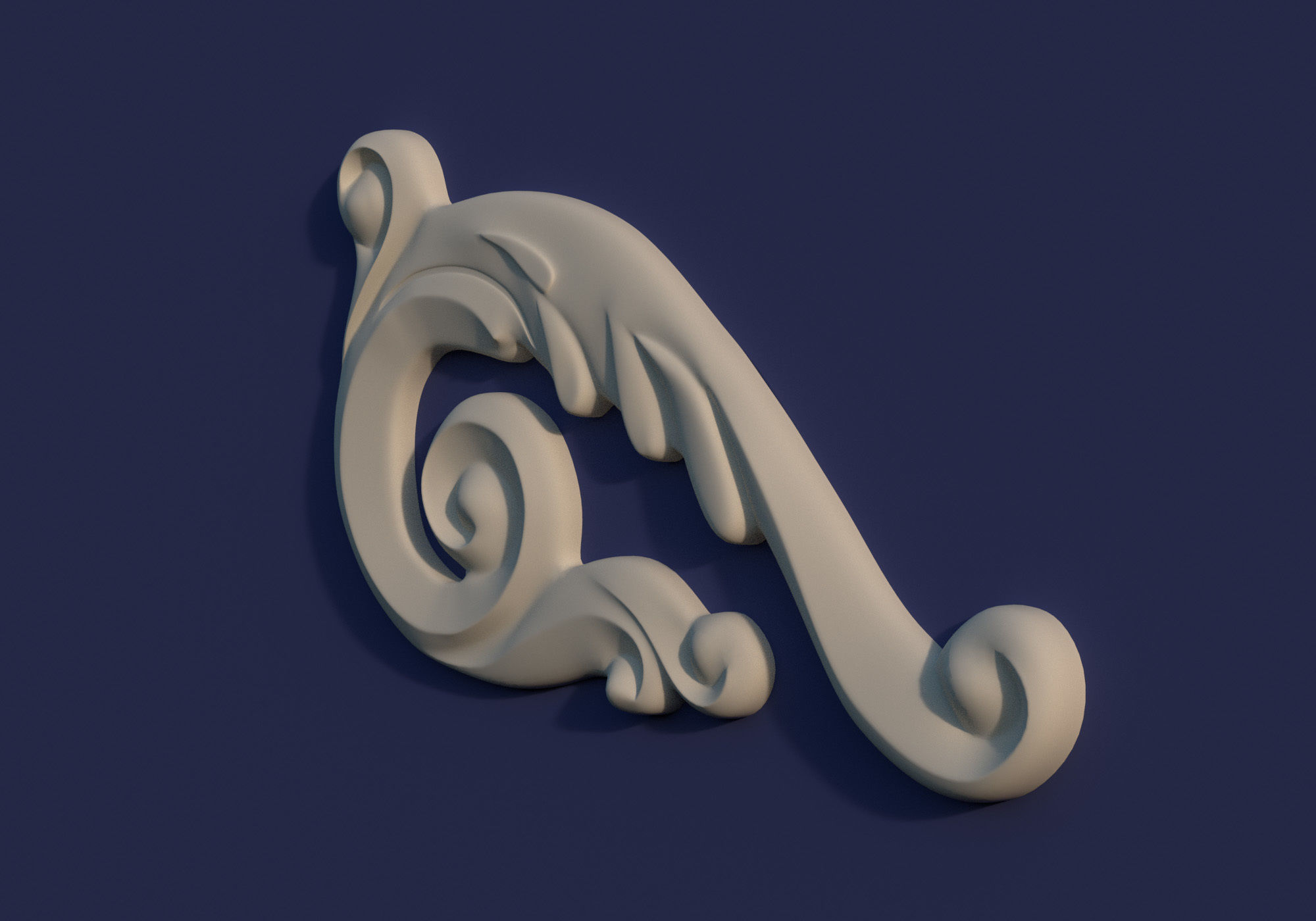 Arhitectural decoration ornament Low-poly 3D model_1