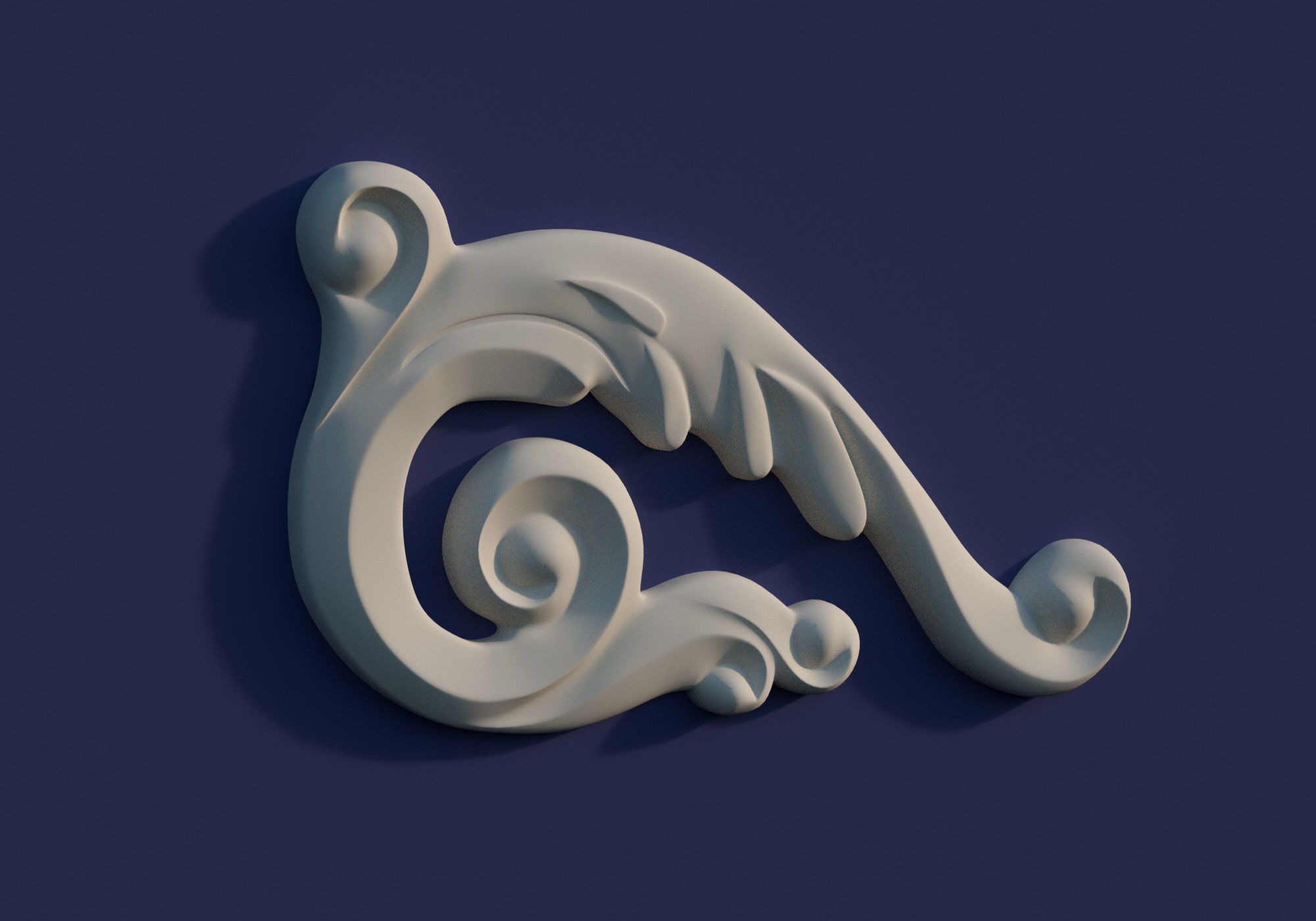 Arhitectural decoration ornament Low-poly 3D model_2