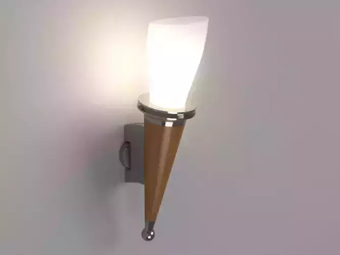 Sconce wall light with wooden cone