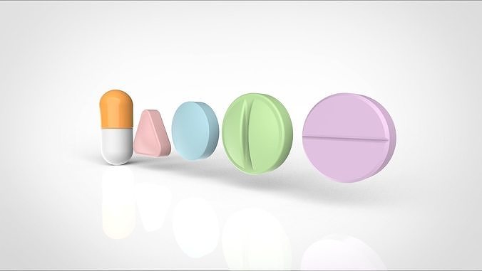 variety of tablets 3D model