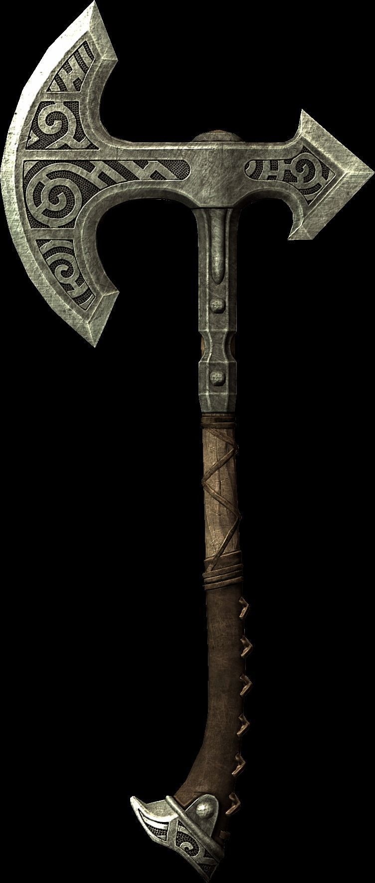 The Lunar Steel War Axe from skyrim 3D print model_6