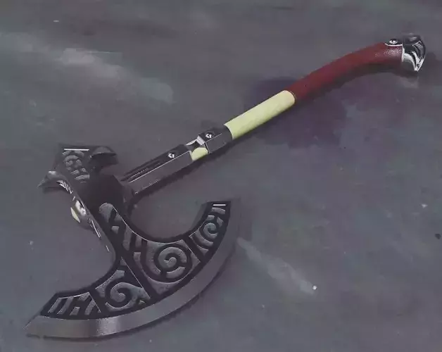 The Lunar Steel War Axe from skyrim 3D print model