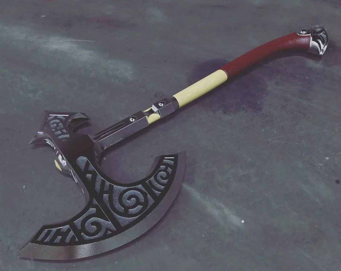 The Lunar Steel War Axe from skyrim 3D print model_0