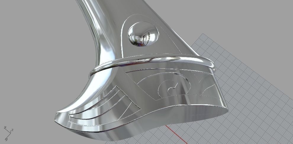 The Lunar Steel War Axe from skyrim 3D print model_5