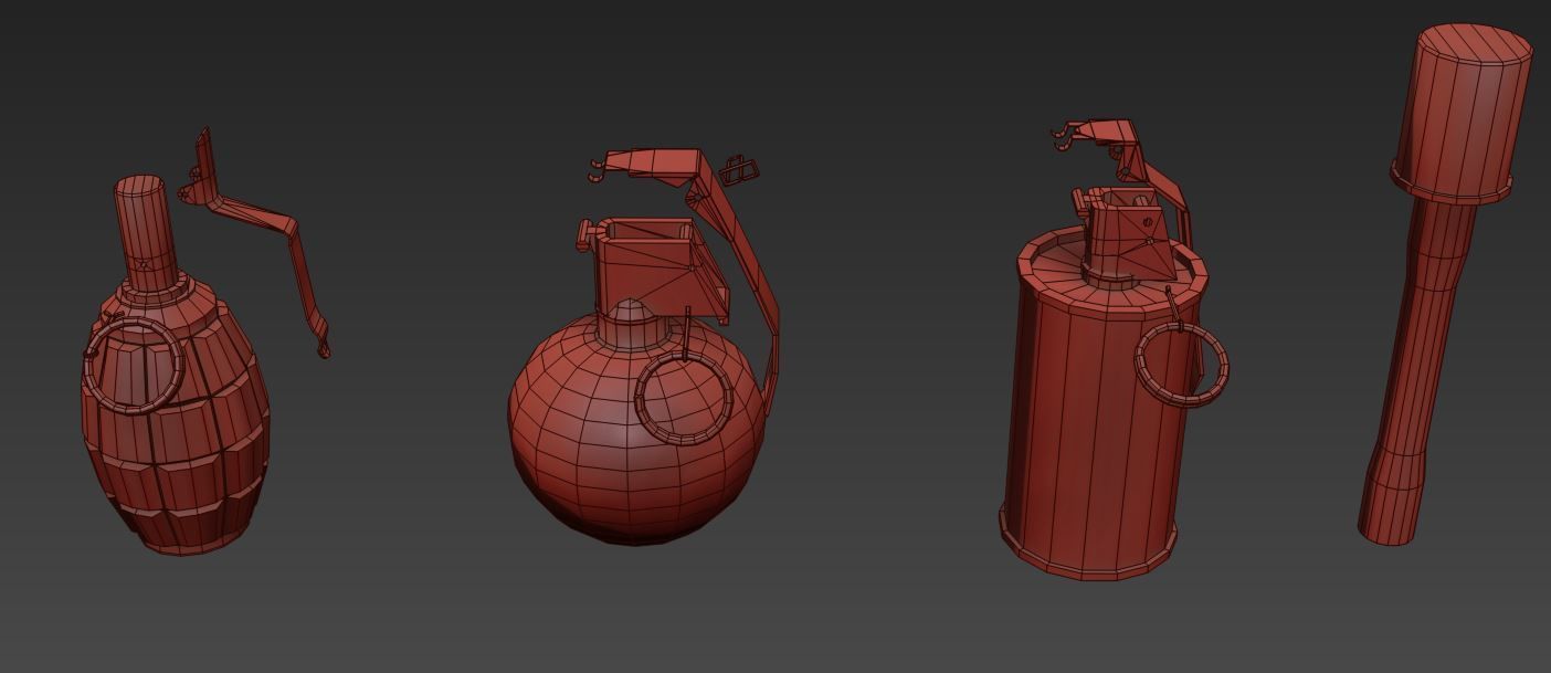Grenades grenade canister Low-poly 3D model_23