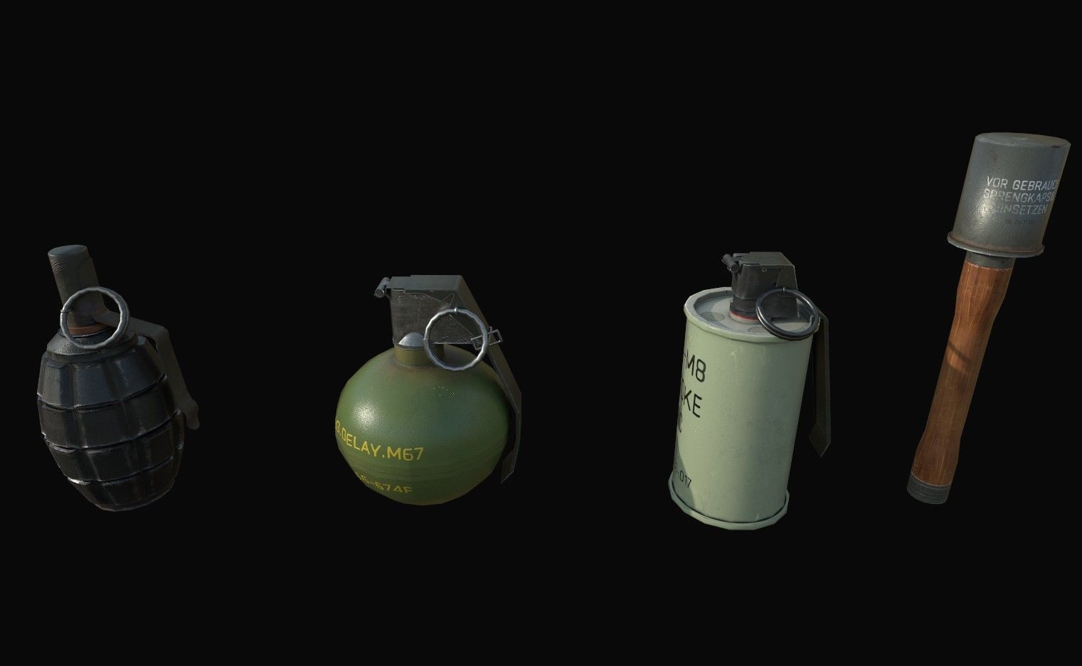 Grenades grenade canister Low-poly 3D model_3
