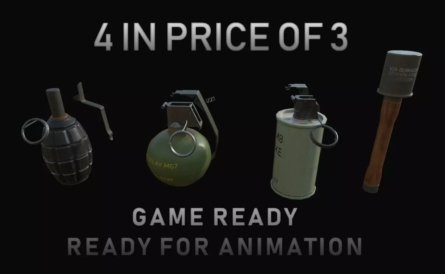 Grenades grenade canister Low-poly 3D model_0