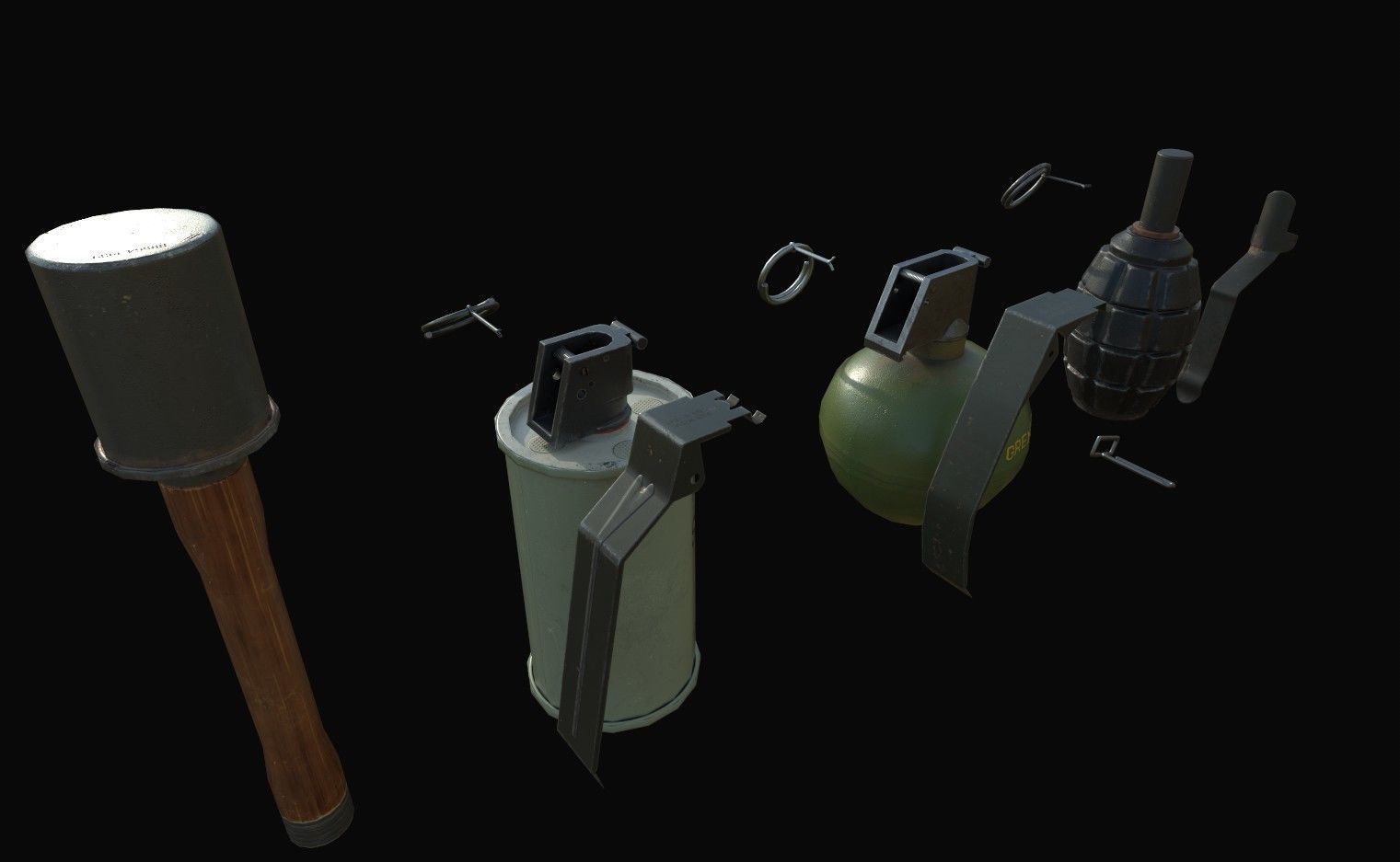 Grenades grenade canister Low-poly 3D model_2