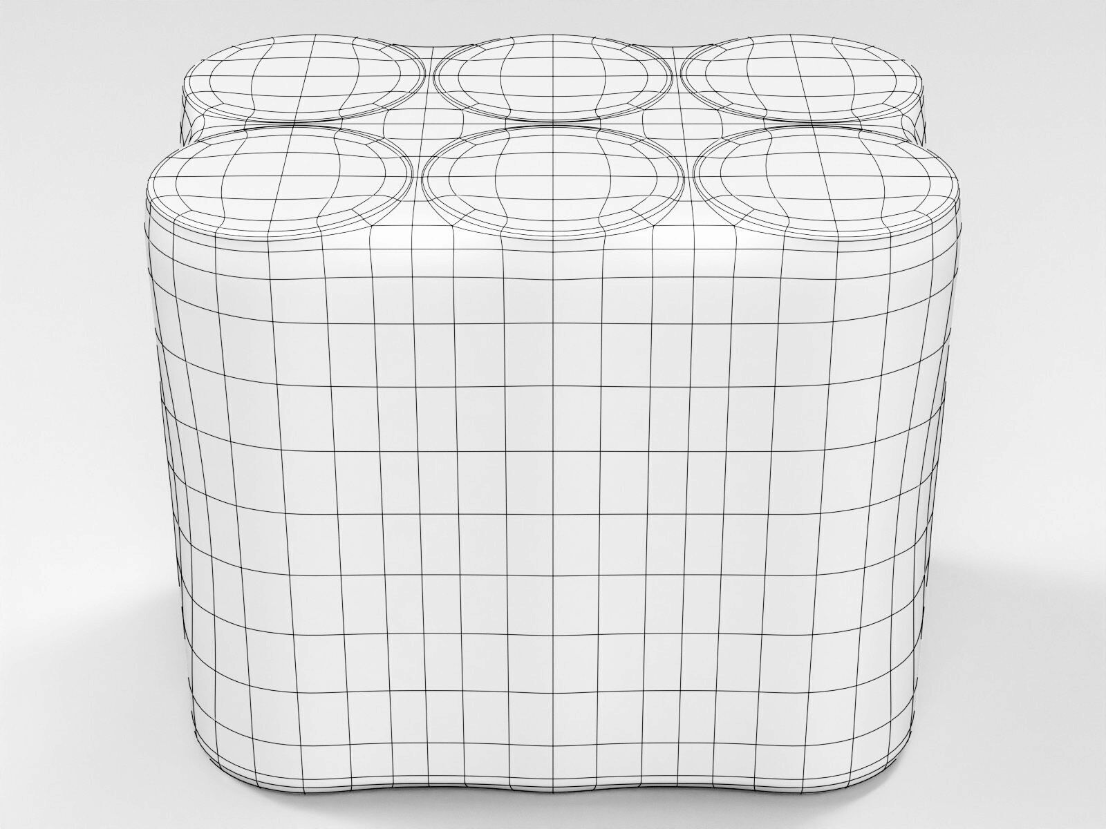 6x 250ml Sleek shrinkwrapped beverage cans 3D model_3