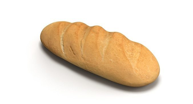 3D Scan Bread Low-poly 3D model 4