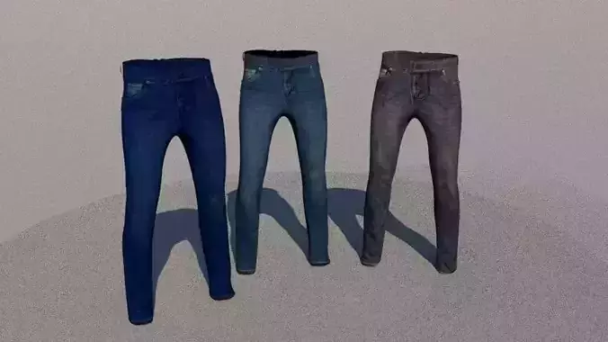 Mens Jeans Low Poly Low-poly 3D model