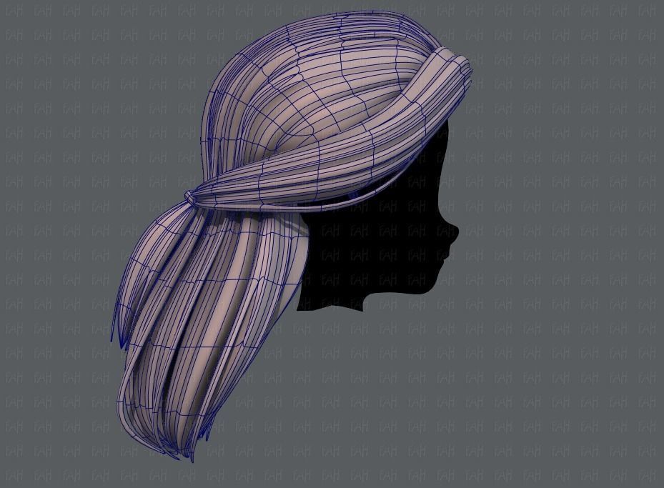 3D Hair style for girl V61 Low-poly 3D model_11