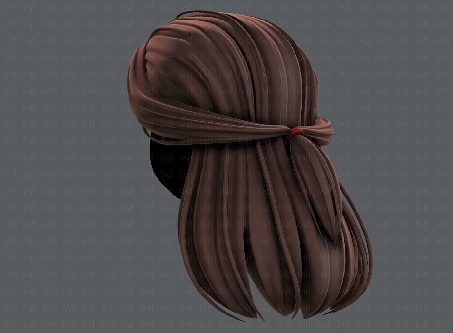 3D Hair style for girl V61 Low-poly 3D model_6