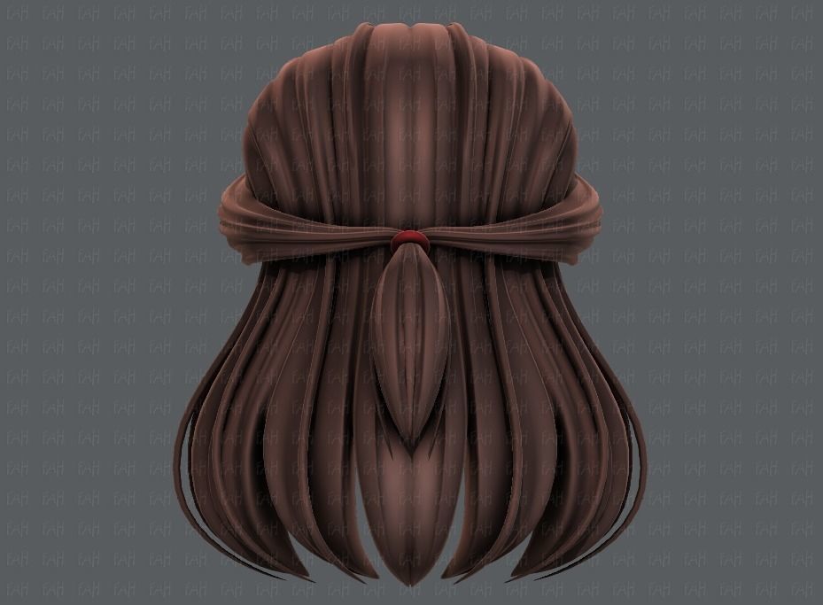 3D Hair style for girl V61 Low-poly 3D model_5
