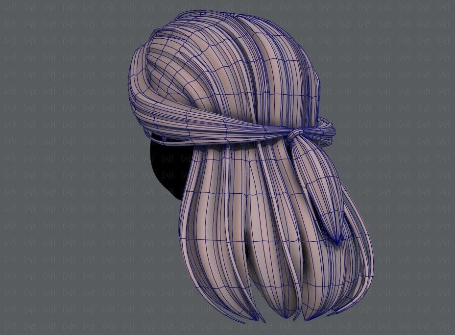 3D Hair style for girl V61 Low-poly 3D model_14