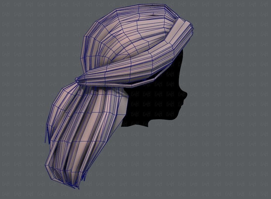 3D Hair style for girl V61 Low-poly 3D model_27