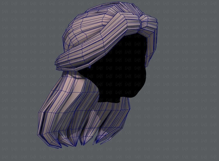 3D Hair style for girl V61 Low-poly 3D model_26