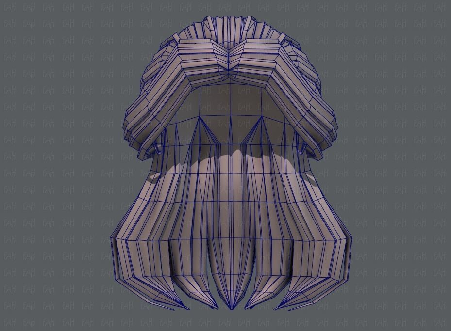 3D Hair style for girl V61 Low-poly 3D model_40